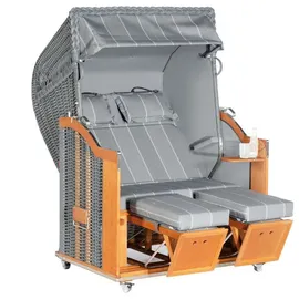 SonnenPartner Strandkorb Classic 2-sitzer Halbliegemodell Onix/grau Mit Sonderausstattung - Sonnenpartner