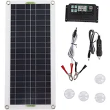 OBEST 12V 30W Solarpanel, 30A Autobatterie Ladegerät mit Alligator Clip und USB Ausgang, Tragbares Solarpanel, Spannungsregler Polykristallines Silizium Notstromversorgung für Wohnmobil Trailer Boot