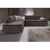 INOSIGN Ecksofa »Boxspringbett Night & Day L-Form mit Dauer-Schlaffunktion mit Armlehne«, mit Boxspring-Bettfunktion 180x200 cm und Bettkasten, Dauerschläfer! grau