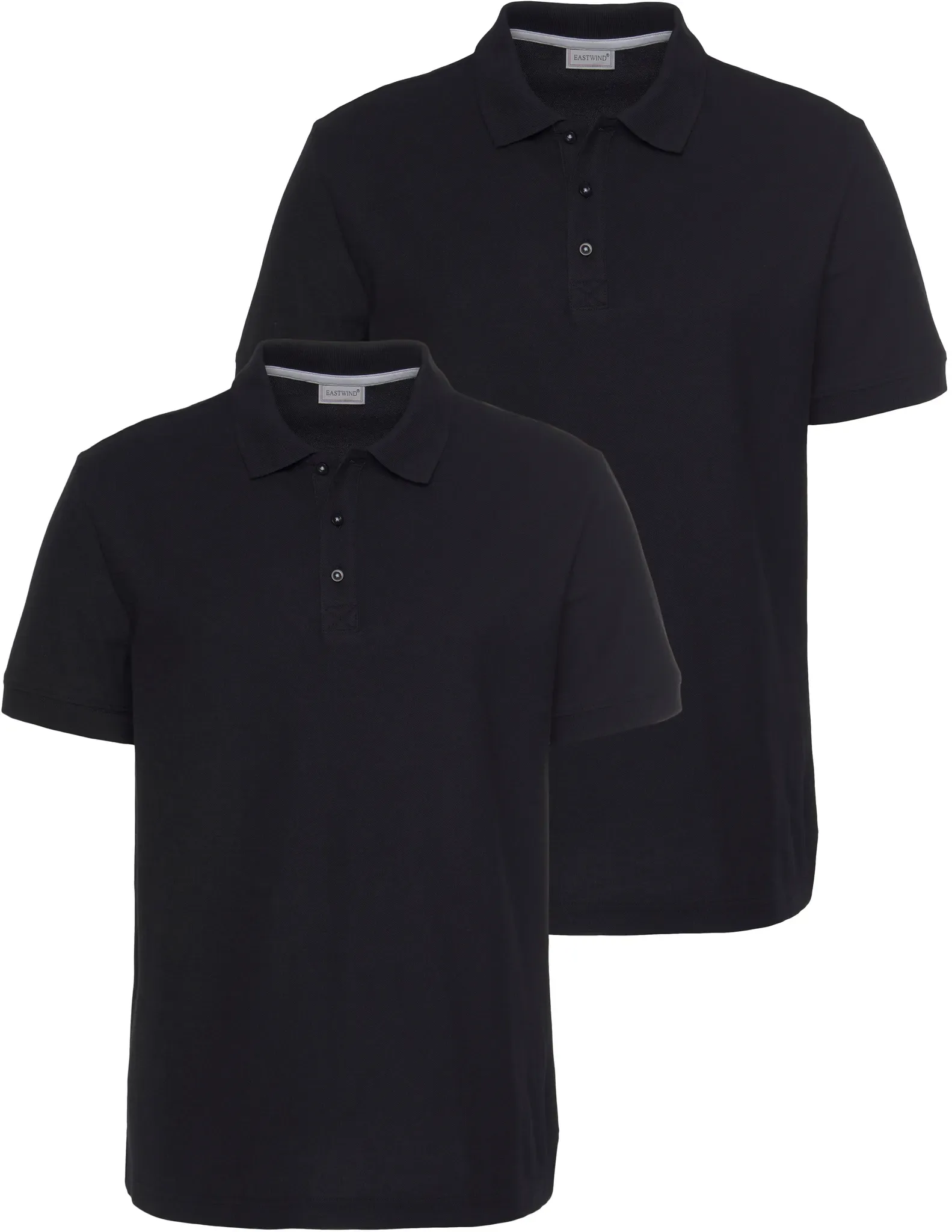 Poloshirt EASTWIND, Herren, Gr. XL (56/58), schwarz, Piqué, Obermaterial: 100% Baumwolle, unifarben, Basic, bequem, Shirts, Kurzarm, für vielseitige Outfits, aus 100% Baumwolle