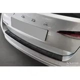 Avisa Matt-Schwarz Edelstahl Heckstoßstangenschutz kompatibel mit Skoda Octavia Combi (NX5) inkl. RS 2020-2024 & FL 2024- 'Ribs', Mattschwarz
