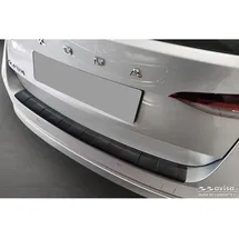 Avisa Matt-Schwarz Edelstahl Heckstoßstangenschutz kompatibel mit Skoda Octavia Combi (NX5) inkl. RS 2020-2024 & FL 2024- 'Ribs', Mattschwarz