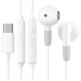 USB C Kopfhörer,Type C In Ear Kopfhörer mit Kabel, mit Mikrofon und Lautstärkeregler Ohrhörer,HiFi Stereo Ohrstöpsel für iPhone 15/Samsung Galaxy S23/S22/15 Plus/Google Pixel/Huawei/One Plus/Xiaomi