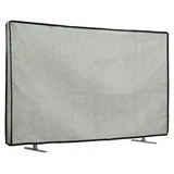 kwmobile 40" TV Abdeckung Indoor - Fernseher Hülle Bildschirmschutz Abdeckung - TV Bildschirm Staubschutzhülle - Fernsehabdeckung - Leinen Hellgrau