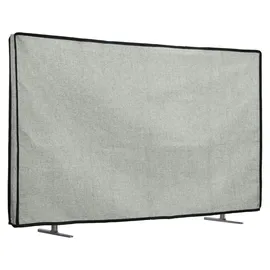 kwmobile 40" TV Abdeckung Indoor - Fernseher Hülle Bildschirmschutz Abdeckung - TV Bildschirm Staubschutzhülle - Fernsehabdeckung - Leinen Hellgrau