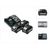 Makita Power Source Kit 40 V max. mit 3x BL 4040 Akku 4,0 Ah XGT ( 3x 191B26-6 + DC 40 RA Schnell Ladegerät XGT LXT ( 191E07-8 )