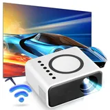 Vehoukli Beamer Full HD 1080P Mini Beamer Tragbar Video Projektor Heimkino Beamer für Smartphone/HDMI/USB/AV/Fire Stick/PS5