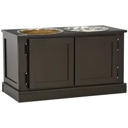PawHut Hundenapf Edelstahl, MDF