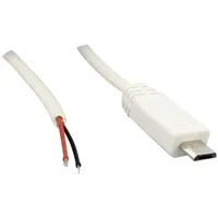 TRU Components Konfektionierter Micro USB-B Stecker mit offenem Kabelende