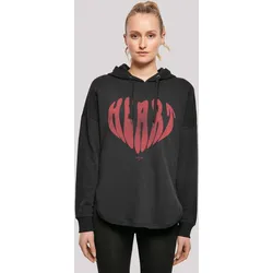 Kapuzenpullover F4NT4STIC "Valentinstag Herz Rot", Damen, Gr. XS, schwarz, Obermaterial: 100% Baumwolle, casual, oversize, Langarm, Pullover, Print