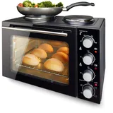 EMERIO MO-125236.4 Mini-Backofen mit 2 Kochplatten | Schwarz