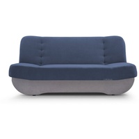 MOEBLO Schlafsofa Pafos, Sofa Kippsofa Klappsofa Clic-Clack, mit Schlaffunktion, mit Bettkasten blau|grau