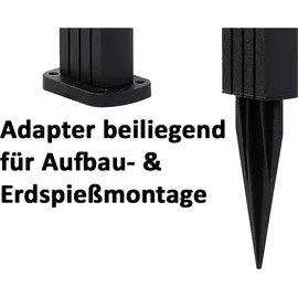 ChiliTec Wegeleuchte Kunststoff 78 cm inkl. Dämmerungssensor schwarz
