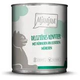 MjAMjAM Leckere Mahlzeit 800g Dose Katzennassfutter 6 x 800 Gramm deliziöses Rentier mit Hühnchen an leckeren Möhrchen