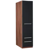 Priess Drehtürenschrank PRIESS "Schrank Garderobe Wäscheschrank Barcelona in 5 Breiten" Schränke Gr. B/H/T: 48cm x 193cm x 54cm, Türanschlag rechts, mit Beleuchtung,, schwarz (nussbaumfarben, schwarz) in vielen Farben und Ausführungen