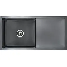 vidaXL Kolumbus links Einbauspüle schwarz 870 x 440 mm Handbetätigung