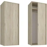 home collective Kleiderschrank mit Schiebetüren, mit Kleiderstange, und Einlegeboden Sonoma Eiche, Holz, 60x180.5x40 cm (BxTxH)