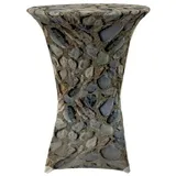 EXKLUSIV HEIMTEXTIL Stehtischhusse Stretch für Bistrotisch Motiv Ø 60-65x110-120 cm Stein