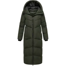 Marikoo Damen Steppmantel Lang Stepp Wintermantel gefüttert Outdoor warm Winterjacke Parka Kapuze Firella