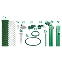 GAH Alberts Maschendrahtzaun Set 15 x 1,75 m grün