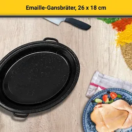 Krüger Emaille-Gänsebräter 26 cm schwarz