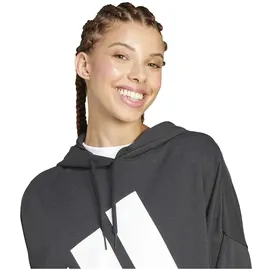 adidas Essentials Big Logo French Terry Loose Hoodie Black / White 2XS