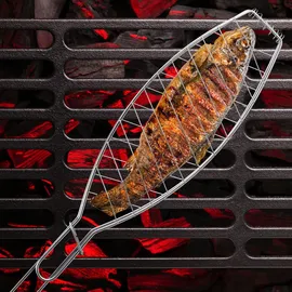 Relaxdays Grillguthalter 54 cm Edelstahl silber
