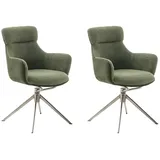 MCA Furniture MCA Pelion 4 Fuß Stuhl mit Armlehnen Edelstahl/Stoffbezug 360° drehbar - Silber