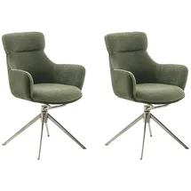 MCA Furniture MCA Pelion 4 Fuß Stuhl mit Armlehnen Edelstahl/Stoffbezug 360° drehbar - Silber