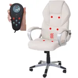 Mendler Massage-Bürostuhl HWC-A69 Kunstleder Beige