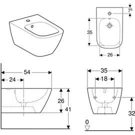 Geberit Smyle Square weiß, geschlossene Form, mit Überlauf