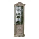 Interdesign24 Eckvitrine Bella (2-Türig, im Barock-Stil, mit Goldverzierungen) in Beige/Gold Hochglanz