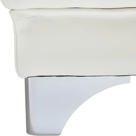 Cotta Polstergarnitur COTTA "Enterprise", weiß (altweiß), Leder PAMPAS,mit Kopfteilverstellung,mit Armteilverstellung, Sitzmöbel-Sets, Set bestehend aus: 2-Sitzer mit Kopfteilverstellung & Hocker