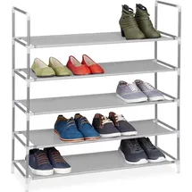 Relaxdays Schuhregal 90,5 x 87 x 29,5 cm grau / grau