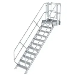 Treppen-Modul Aluminium geriffelt 11 Stufen