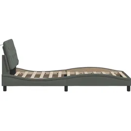 vidaXL Bettgestell mit LED ohne Matratze Dunkelgrau 80x200 cm Stoff