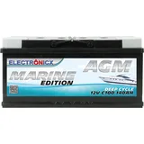 Electronicx AGM Batterie 140AH Electronicx Marine Edition Boot Schiff Versorgungsbatterie 12
