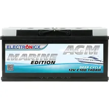 Electronicx AGM Batterie 140AH Electronicx Marine Edition Boot Schiff Versorgungsbatterie 12