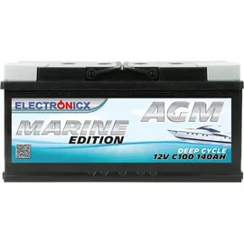 Electronicx AGM Batterie 140AH Electronicx Marine Edition Boot Schiff Versorgungsbatterie 12