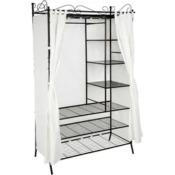 TECTAKE Metall-Garderobenschrank mit Vorhang 112x207x57cm