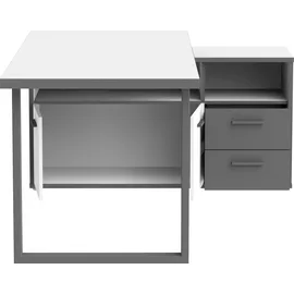 Forte Schreibtisch 2-trg. Keflavik Dekor Weiß