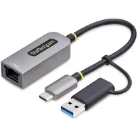 Startech USB-C Ethernet Adapter mit USB-A Dongle, 10/100/1000Mbps, USB Gigabit Adapter, 15cm Kabel, USB Ethernet Adapter