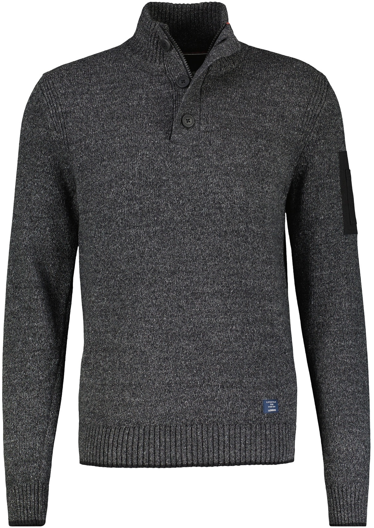 Strickpullover » Troyer in lebendiger Strickoptik«, Gr. XL, BLACK, , 85310356-XL