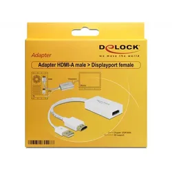 Delock Videokonverter HDMI weiß Einzelhandel HDMI-Eingang - HDMI Typ A, 19-polig