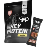 1kg Mammut Whey Protein Eiweißshake - Set inkl. Protein Shaker, Riegel, Powderbank oder Tasse (Vanilla, Mammut Protein Bar - Almond Brownie)