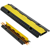 Vevor 1005 mm Kabelbrücke, 9979 kg, 2-Kanal (32x31 mm) Überfahrschutz aus Gummi, Stolperschutz, Bodenabdeckungen, für Bereiche mit hoher Schwelle, Zuhause, Büro, Lager, 1 Stück