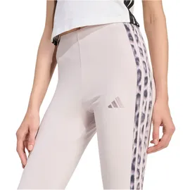 adidas Seasonal Essentials Leopard Print with 3-Stripes Damen Tights, lila - M