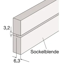 Hettich Sockelblendenhalter m. Clip Ku. schwarz ab 70mm z. Anschr.