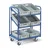 ROLLCART Eurokastenwagen inkl. 9 Kästen in grau mit 2 offenen neigbaren Ladeflächen 1240x620mm