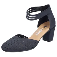 Rieker Spangenpumps, Abendschuh, Festtagsschuh, Trichterabsatz, mit Klettverschluss, blau